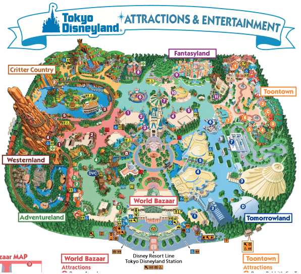 Disneyland Japan Map Tokyo Tourist Map Tokyo Map With Tourist
