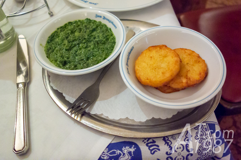 Cream Spinach and Crispy Potato at Zum Franziskaner